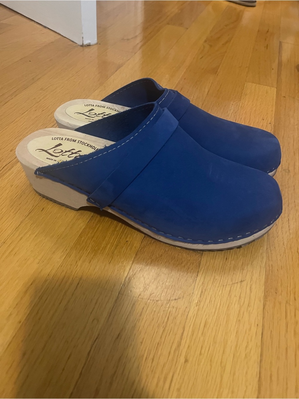 Lotta From Stockholm Royal Blue Suede Clogs